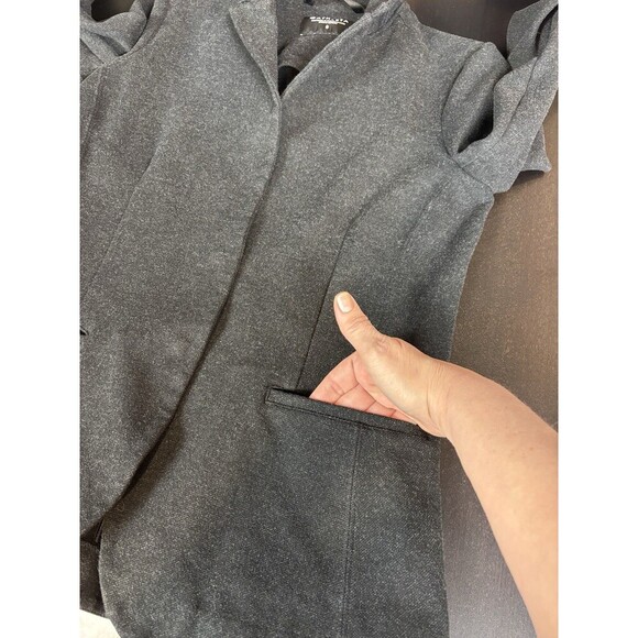 Athleta Venice Blazer Dark Heather Grey 8 Stretch Single Breasted - Picture 12 of 14